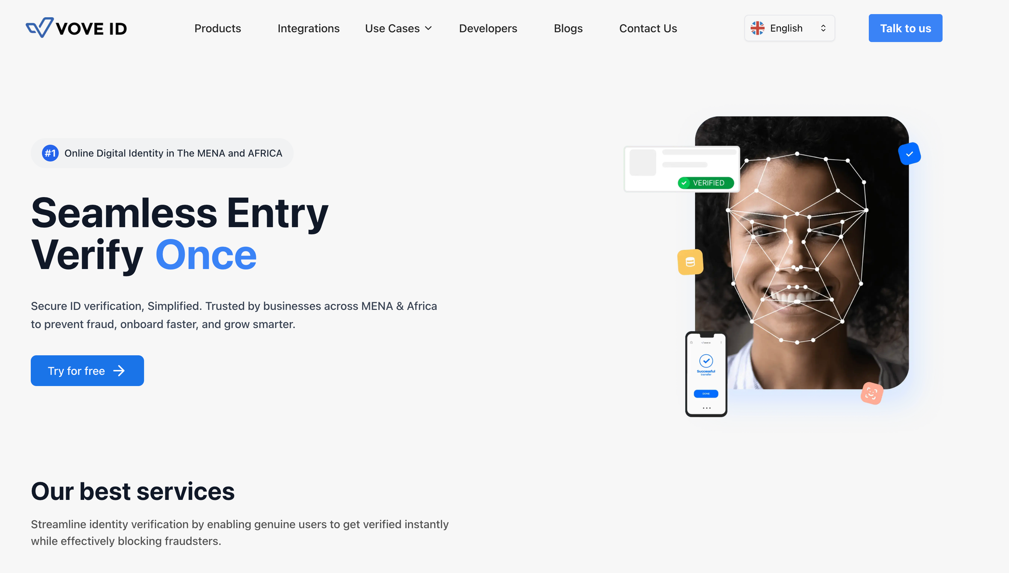 VOVE ID site